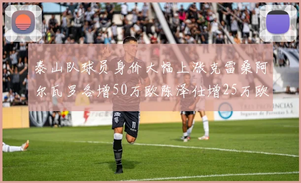 泰山队球员身价大幅上涨克雷桑阿尔瓦罗各增50万欧陈泽仕增25万欧